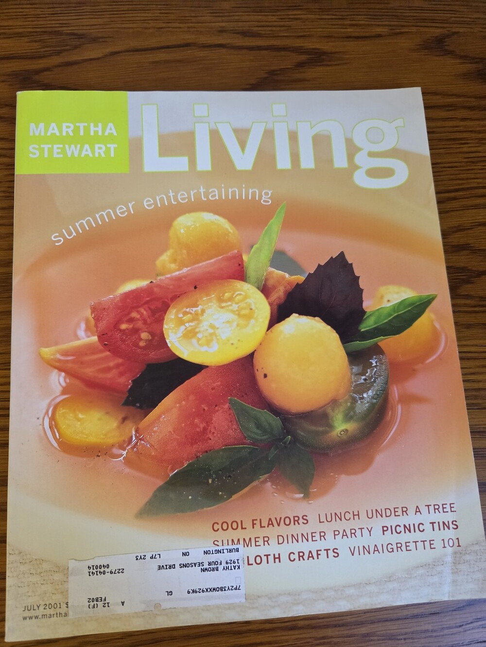Martha Stewart Living Magazine, July 2001